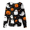 Women's Casual Fashion Long Sleeve Standing Collar Single Breasted Halloween Printed Workwear Jacket Tops