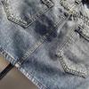 Rhinestone Denim-Rock in Übergröße - Hoher Bund Schlankmachender A-Linien-Schnitt für kurvige Frauen