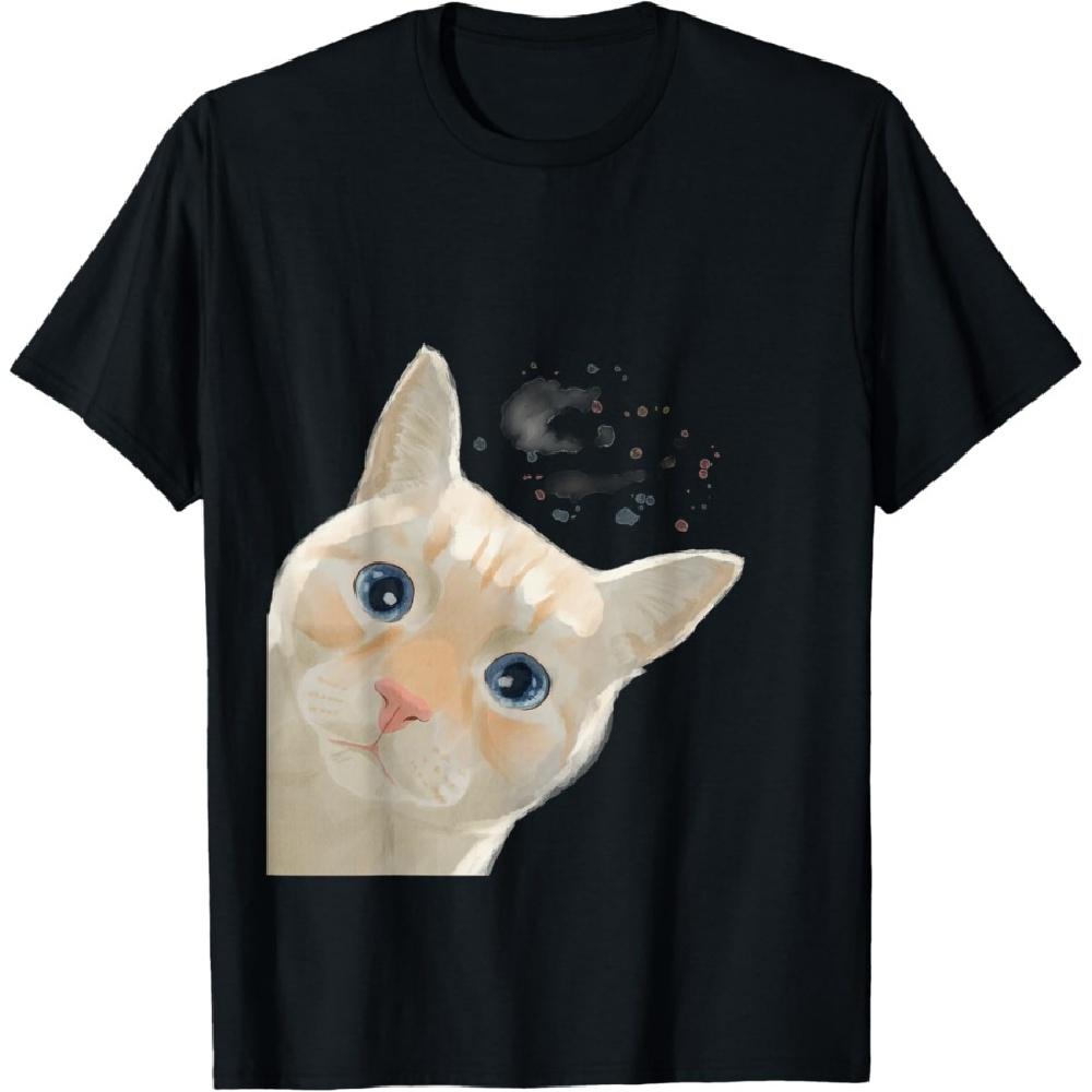 

Funny Colorpoint Shorthair Curious Flame Point Siamese Cat T-Shirt XXXXXL чорний