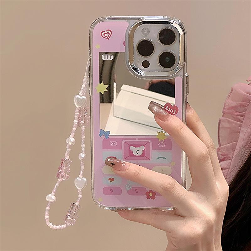 Zhitai iPhone Case: 3-in-1 Mirror Design for Apple 15/16 Pro Max, 12, 14, X, XR with Bracelet Feature