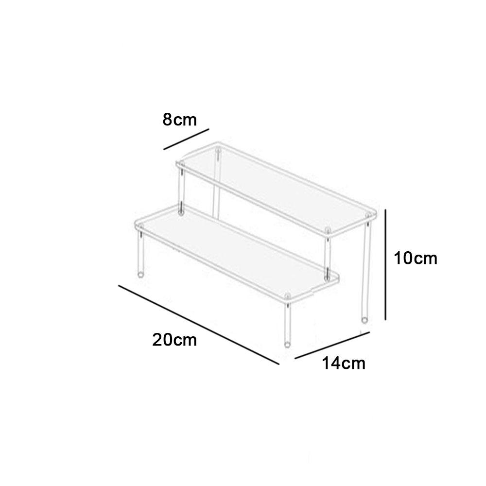 Espositore espositivo in acrilico da 1-4 livelli, espositore durevole per cupcake, bambole, profumi, mensola portaoggetti trapezoidale trasparente