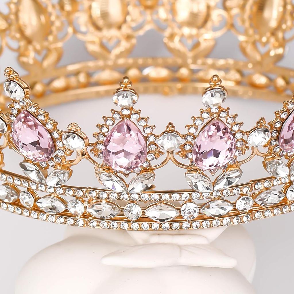 FORSEVEN Queen Crown Rhinestone Wedding Crowns and Tiaras for Women Costume Party Hair Accessories Princess Birthday Crown Crystal Bridal Crown