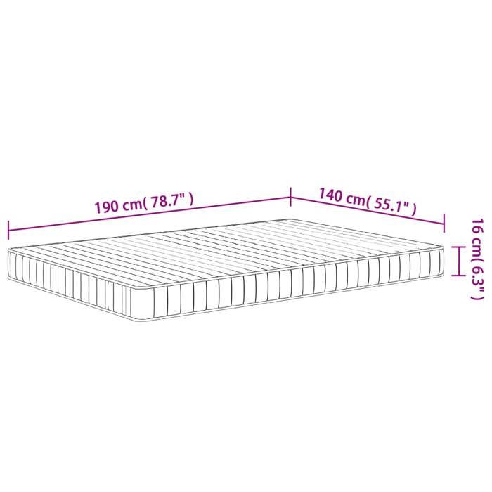VidaXL Matelas en mousse moyennement doux 140x190 cm 373023