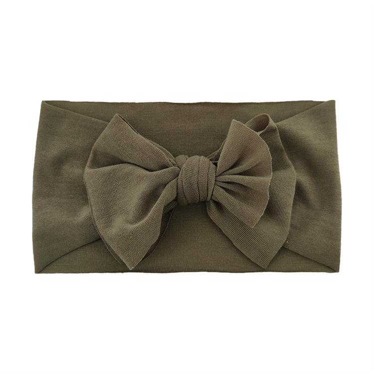 Children Nylon Bow Rabbit Ear Headband Baby Nylon Solid Color Stretch Hair Band