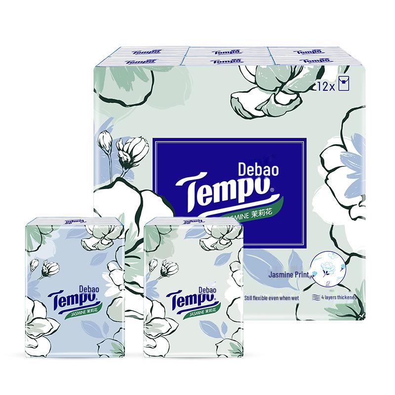 

Платок с ароматом жасмина Tempo Debao : 4-слойные, 7 листов, 12 шт. в упаковке. Портативные салфетки.