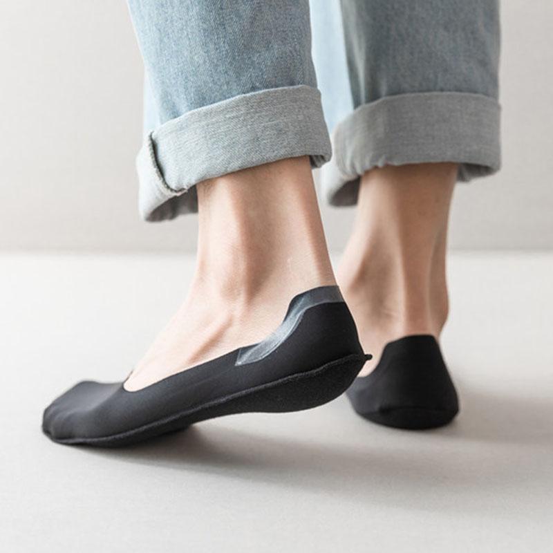 5 Paar Herrensocken Baumwolle Atmungsaktiv Sommer Ultradünn No Show Eisseide Socke Silikon Rutschfeste Sohle Schweißabsorbierend Herren Bootssocke