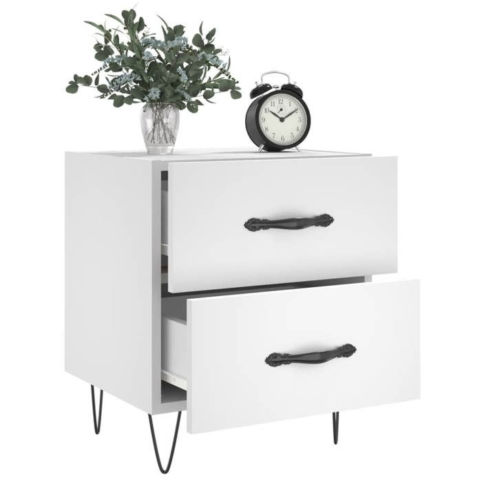 Maison Exclusive - Bedside Tables 2 Pcs White 40x35x47.5 Cm Engineered Wood