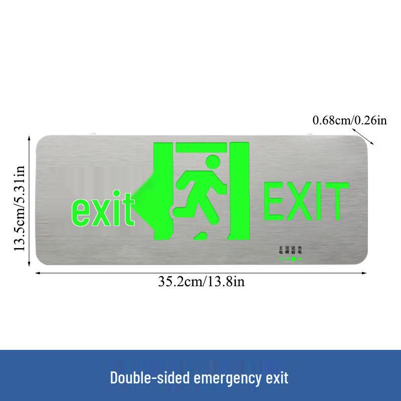 Brangdy Ultra-Thin Stainless Steel LED Emergency Exit Sign Light