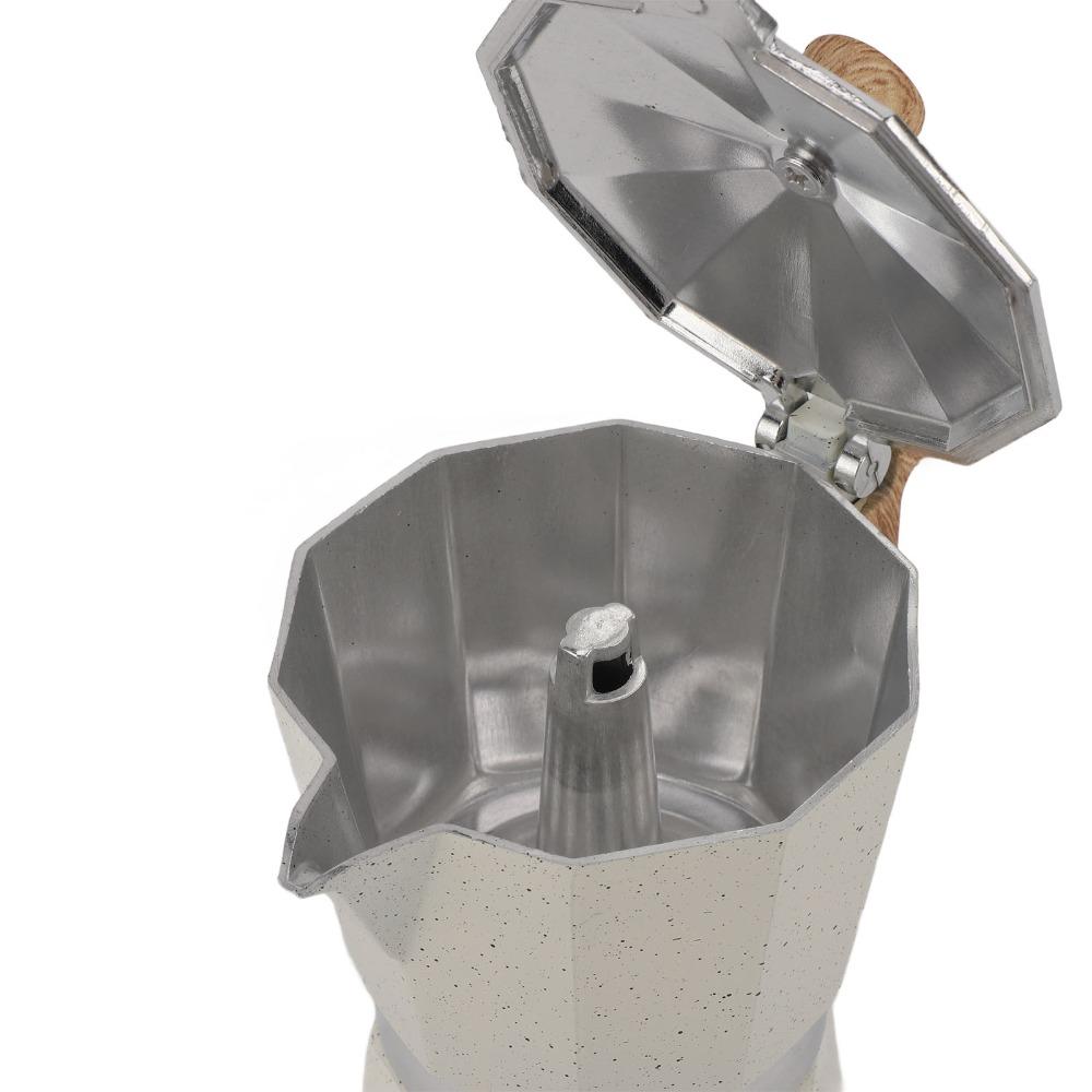 Aluminum Material Moka Pot Coffee Maker 6 Cups Capacity Aluminum Coffee Pot  Home Brewing