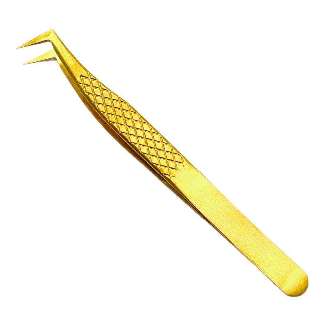 Gold Precision Eyelash Extension Tweezers: Mesh, Feather, Dolphin, Blooming Styles