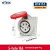 Non-Explosion-Proof Industrial Angled Seat Aviation Connector, Three-Phase, 3/4/5-Core, IP44, 16A/32A Plug