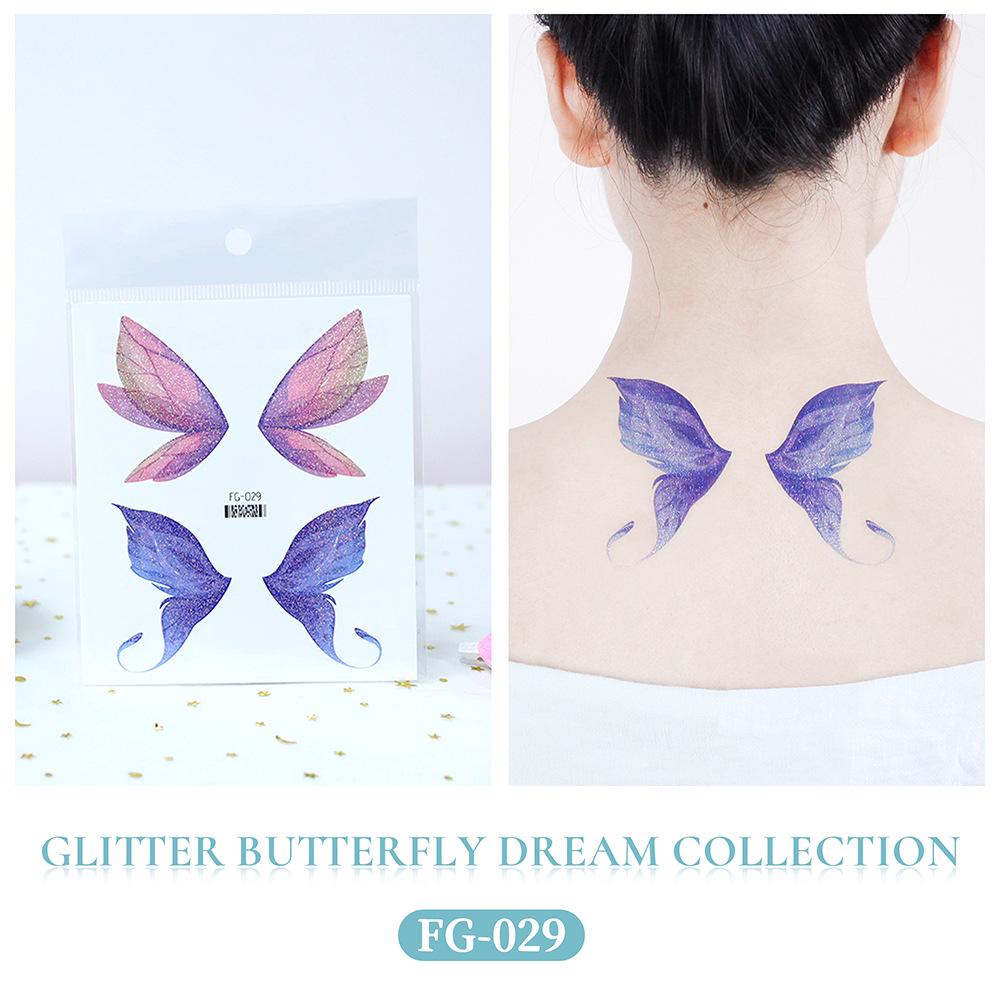 Glitter Gradient Butterfly Face & Eyeshadow Temporary Tattoo Stickers
