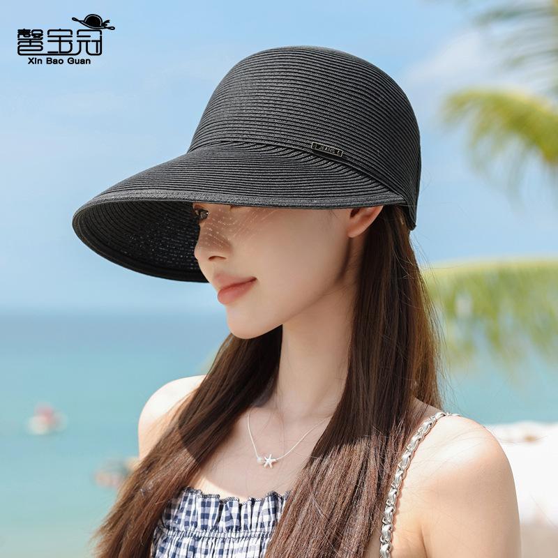 Chapeau d'été à larges bords tissé en paille, chapeau de soleil haut de gamme à la mode pour enfants, chapeau de soleil pour la plage au bord de la mer, voyage en plein air