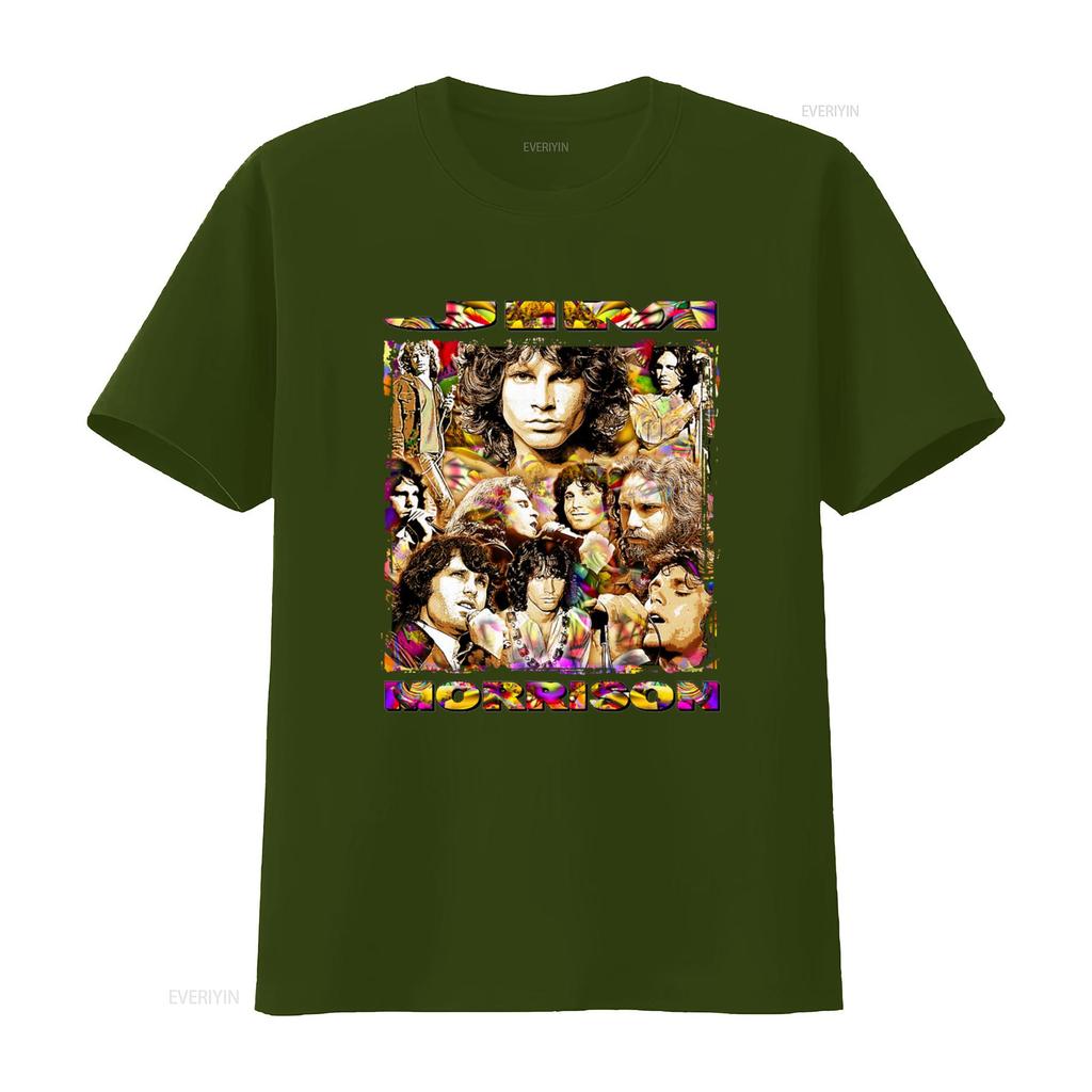 Jim Morrison Mr Mojo Risin Il Re Lucertola Rock Classico Break On Through Stampa T Shirt vintage Lavato Traspirante Leggermente