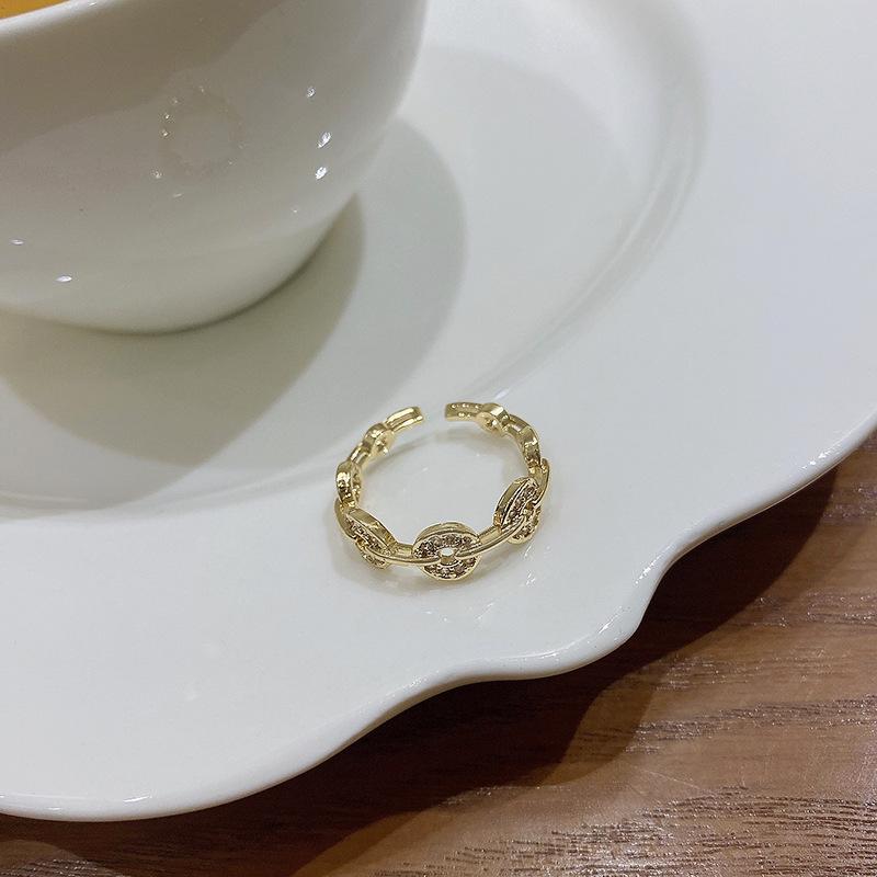 Year coin ring women's fashion ins style niche design ring open jewelry