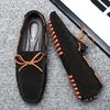 British Style Genuine Leather Loafers Men Big Size 47 Soft Bottom Driving Lazy Shoes New Moccasins Outdoor Slip-on Suede Loafers