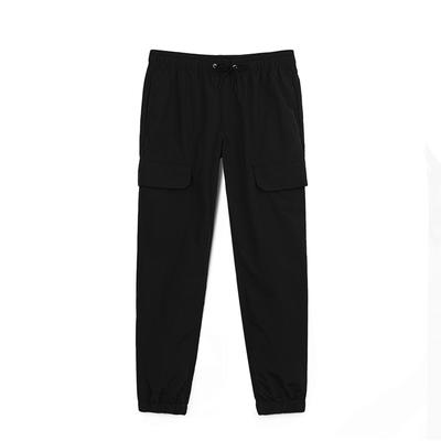 Simple Solid Color Water-Resistant Fashion Tapered Casual Pants Men Bottoms Black A68QK001