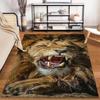Lion Face Carpet for Living Room Decor, Fierce Animal Design Rug Suitable for use as an anti-slip for living room bedroom sofas