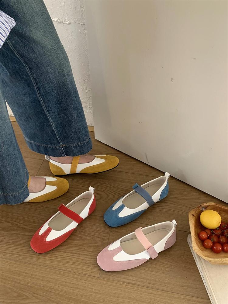 Fashion IPPEUM Red Mary Janes Shoes Women Daily Cute Ballet Flats For Girls Ballerina Sneakers Shoes