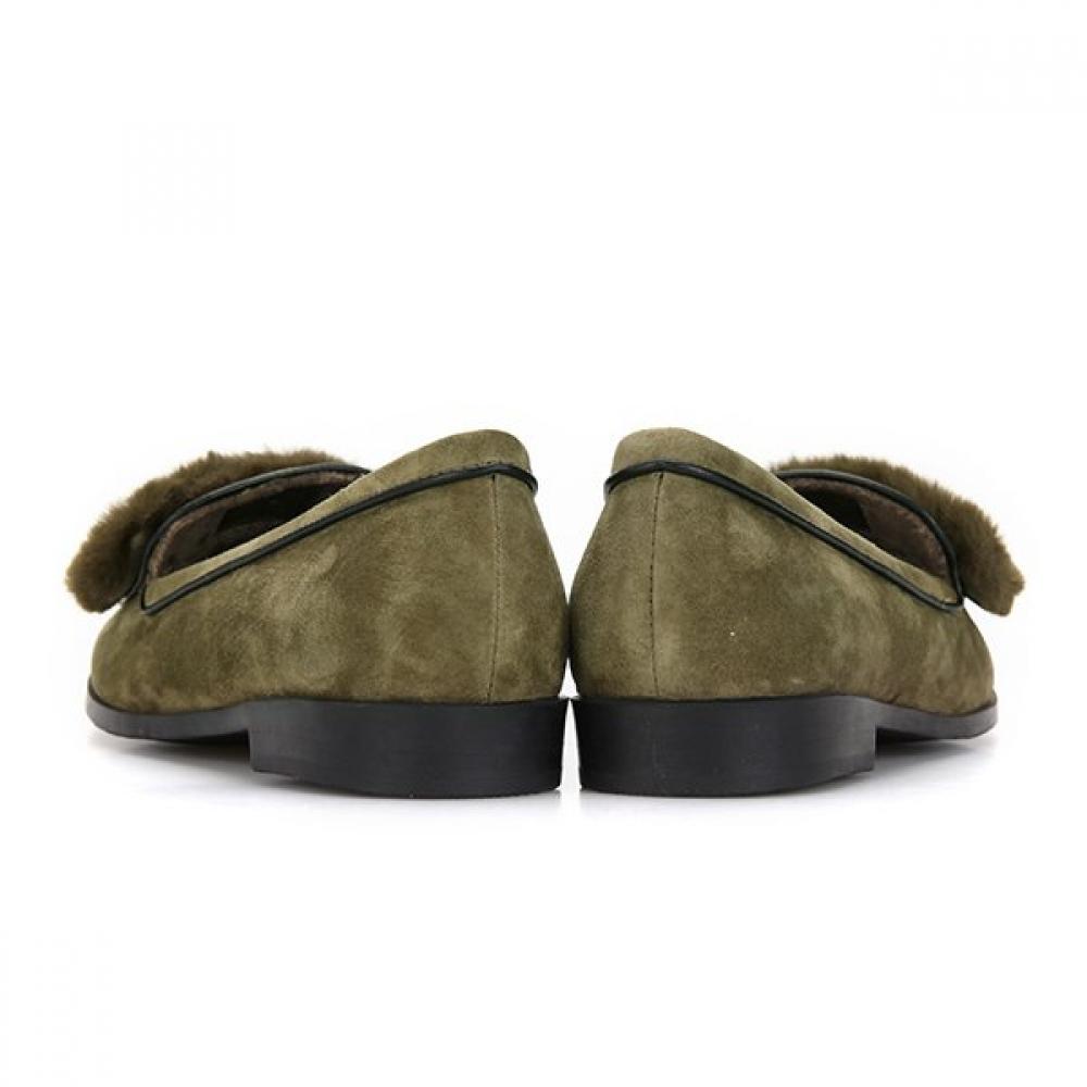 Barbara Suede Fur Gold Decoration 2cm Loafer Bbf554kk