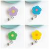 Name Tag Retractable Badge Holder Flower ID Card Holder Cartoon Easy Pull Buckle  Hospital Use