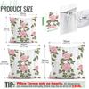 Retro Pink Rose Cushion Pillowcase Printed Polyester 40/45/50Cm Throw Pillowcover Decorative Sofa Cushion Pillowslip Home Decor