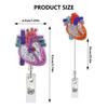 Acrylic Heart Badge Reel Work Accessor Retractable Badge Clip New ID Name Card Tag