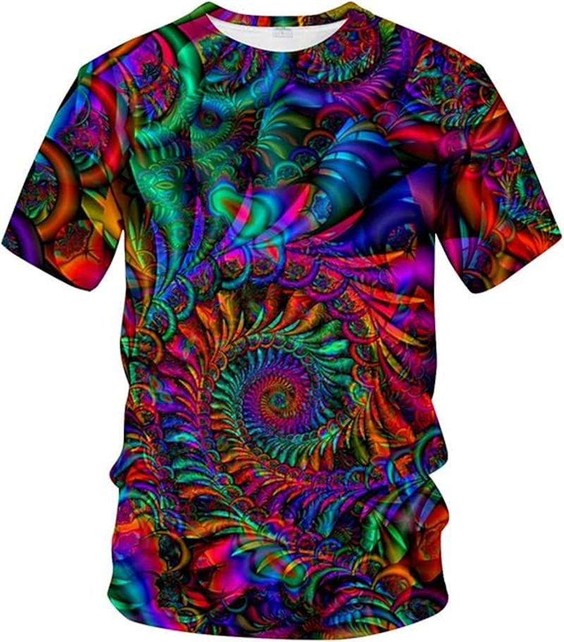 Módní Psychedelický Vzor Grafické Tričko Pánské 3D Tištěné Umění Hip Hop Osobnost Kulatý Výstřih Cool Krátký Rukáv Trička Unisex Vrchní Díly