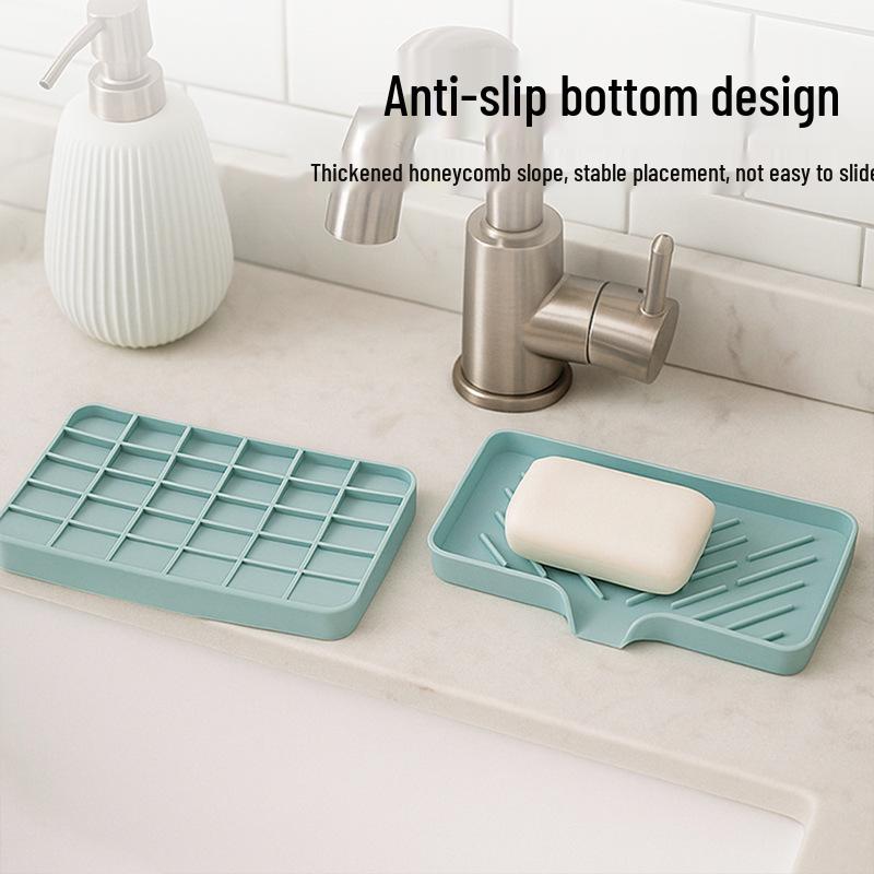 Silikon-Seifenschale im japanischen Stil: Kreatives Ablaufrinnen-Aufbewahrungsfach für Bad und Küche