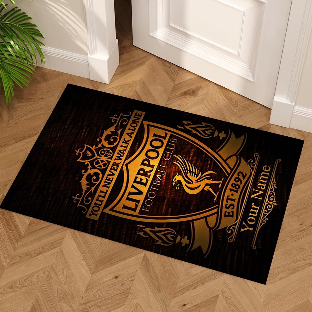 Liverpool Customized Name Area Rug Perfect for Game Room Dining Room Dormitory Decorate Room Anti-slip Rug Decorate Offices Gift for Festivals