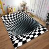 Optical Illusion Checkered Tunnel suitable as a non-slip mat for the living room or bedroom sofa