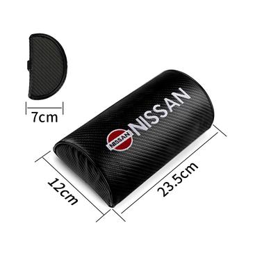 Car Headrest Carbon Fiber Leather Head Neck Support Pillows Center Cover For Nismo Tiida Teana Juke J10 J11 Versa Almera