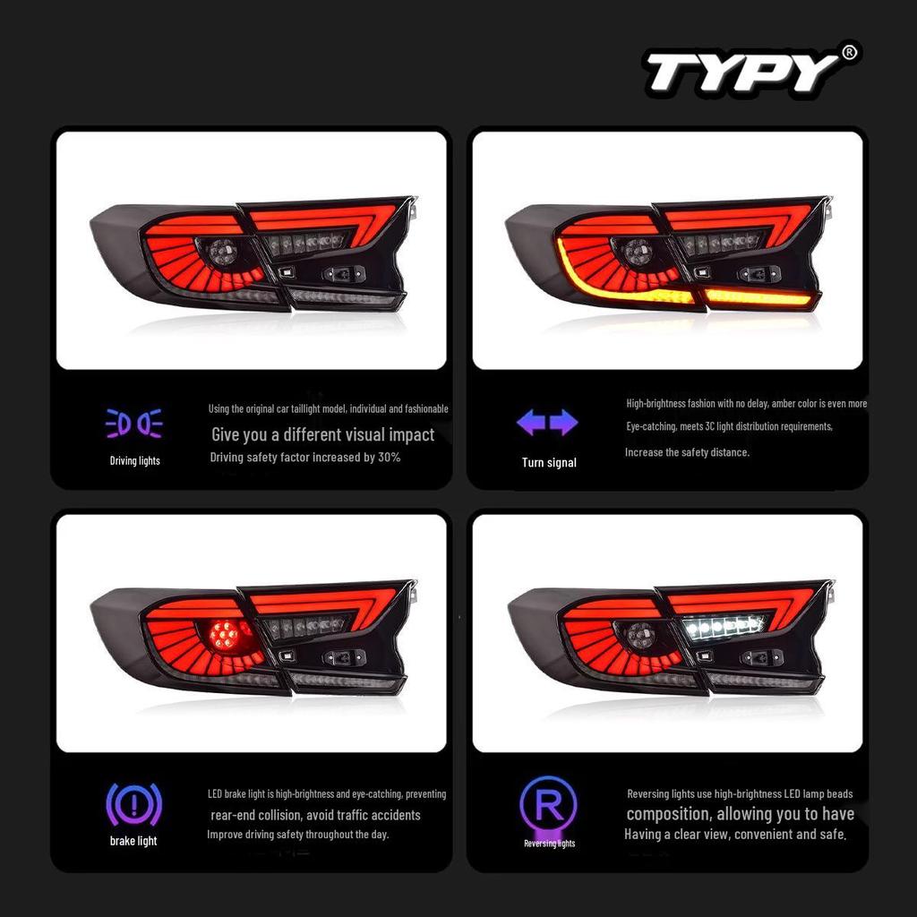 Eagle Eye LED Taillight Assembly for 2018-2022 Accord with Flowing Turn Signal & Daytime Running Light