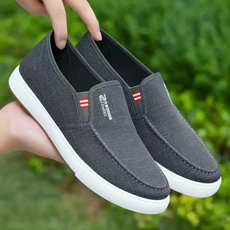 Men's Casual Shoes Platform Soft Soled Thick Soled Men's Shoes Casual Wear Resistant Anti Slip Lightweight Work Canvas Shoes