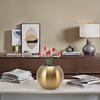 Nordic Style Round Vase Stainless Steel Flower Arrangement Vase Modern Small Flower Vase Vintage Flower Vase for Living Room Bedroom Office(Gold)