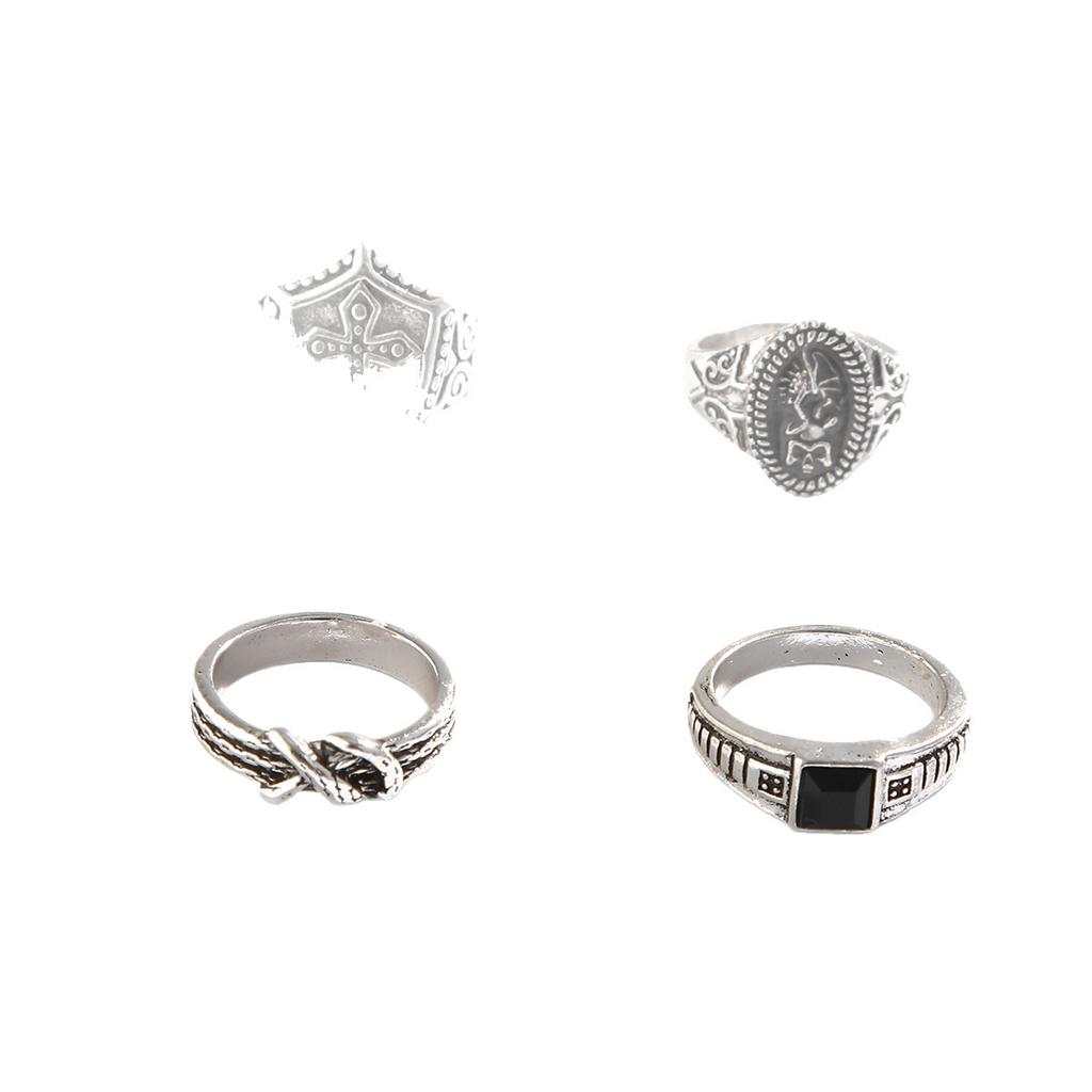 Europäisches und amerikanisches Kreuzring-Persönlichkeits-Set, Mode-Persönlichkeits-Übertreibungsring mit hohem Tragegefühl, Zeigefingerring, kleiner Fingerring