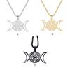 Triple Moon Hecate Necklace For Witches Symbol Witches Knot Necklace Wheel Symbol Necklace