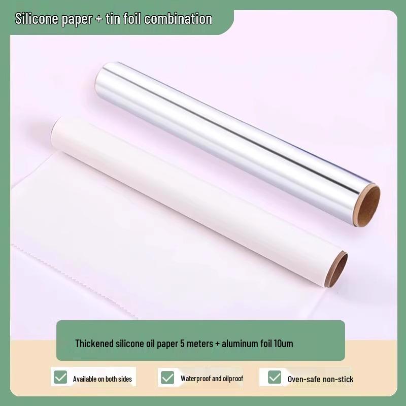 Food-Grade Silicone Baking Paper & Aluminum Foil for Oven, Grill, and Air Fryer
