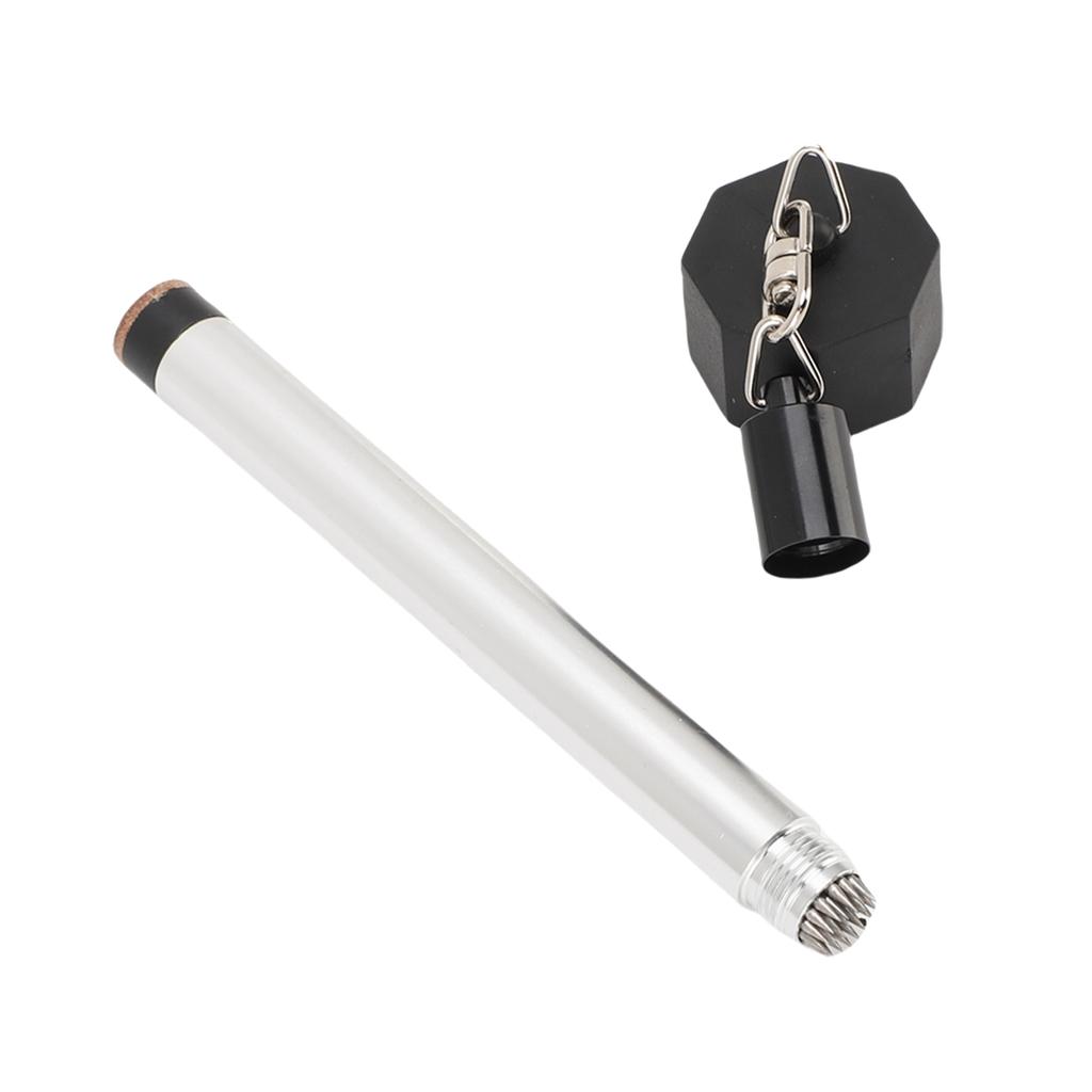 Pool Cue Chalk Holder with Spikes and Cover Metal Chalk Pen for Billiard Stick Tip Repair Octagonal