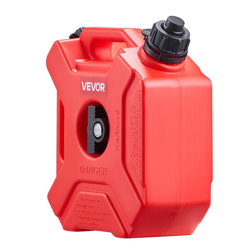 Fuel Container, 5 L, Gas Can with Spout and Lockable Bracket, 15 L/min Max Flow Rate, Secure & Leak-proof, Portable Flat Fluid Container for Most Cars