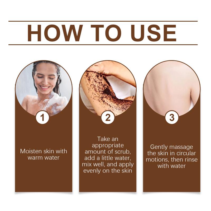 50g Coffee Exfoliating Scrub, Cleansing Body Scrub, Deep Cleanses and Softens Skin, Brightens Skin Tone, Suitable for Body, Face