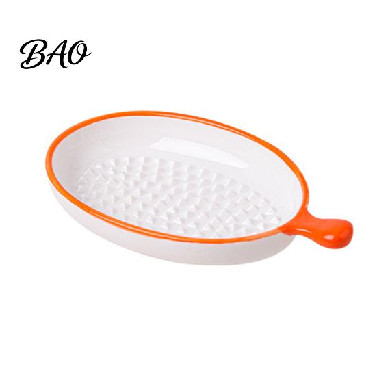 Herb And Spice Grinder Ceramic Garlic Grater Plate for Food Prep, Multifunctional Ginger Mincer Dish, Non Slip Masher Bowl Cheese Nutmeg Paste Maker