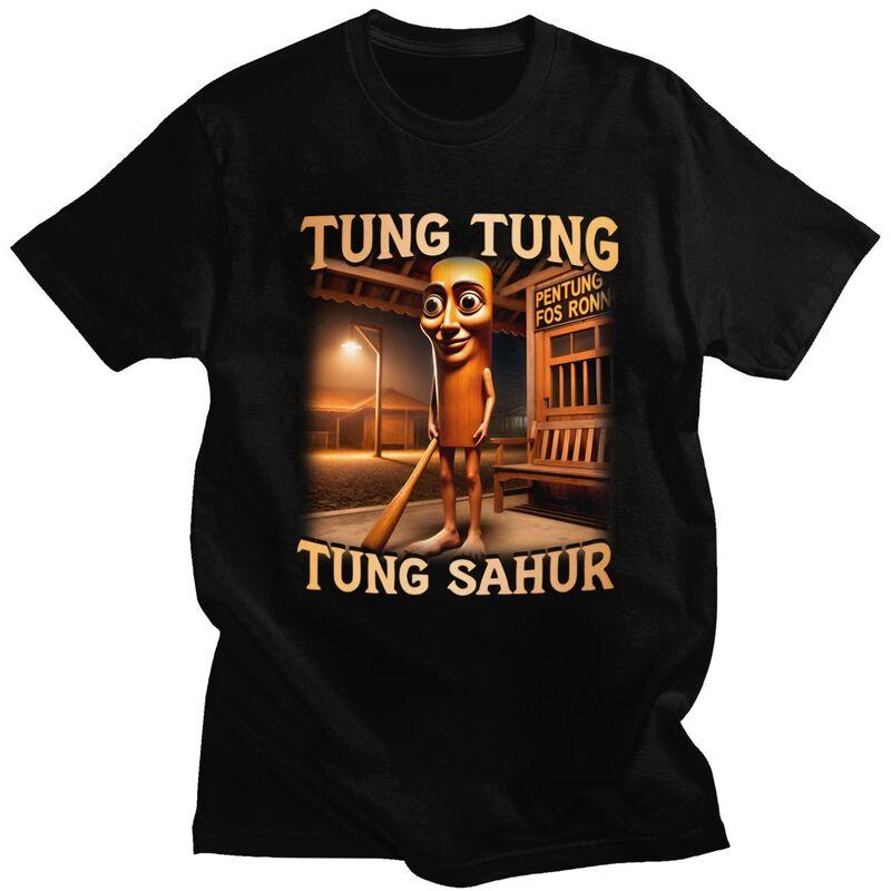 Tung Tung Tung Sahur Italian Brainrot Meme T Shirt for Men Tshirt Casual Sumer Short Sleeve Tee Shirt Loose Fit Clothing Gift