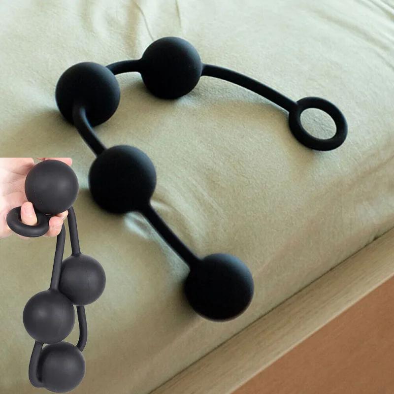 S/M/L Anal Beads Silicone Huge Ball Butt Plug Expander Sex Toys Bondage Dilator Expander G-Spot Stimulate Pull Ring  Toys