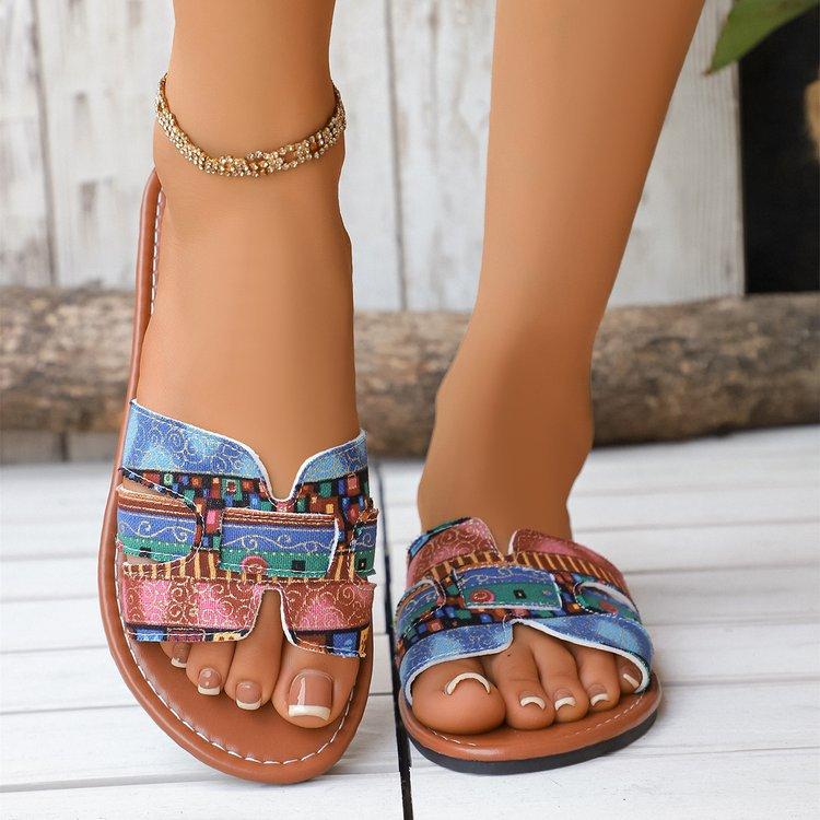 Böhmische flache Hausschuhe Damen Oberbekleidung 2025 Sommer neu Europäische und amerikanische Fransen Damen Pantoletten 43 Strandsandalen große Größe