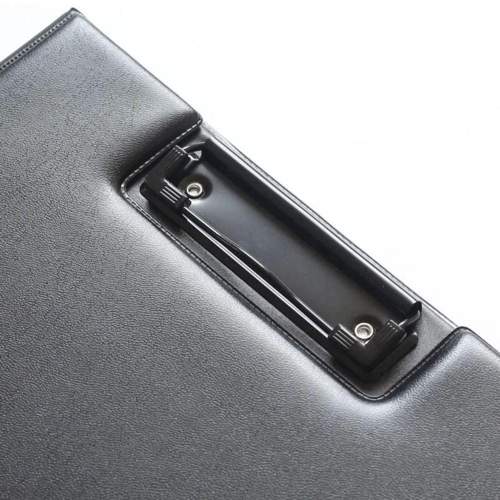1Pcs Black A4 A5 Clipboard PU Leather Writing Pad Durable Conference File Folder Office Supply