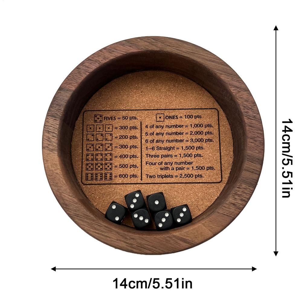 Exercise Patience Farkle Classic Dice Game with Wooden Dice Tray Parent-child Interactive Toys Strategy Game Fun Board Game