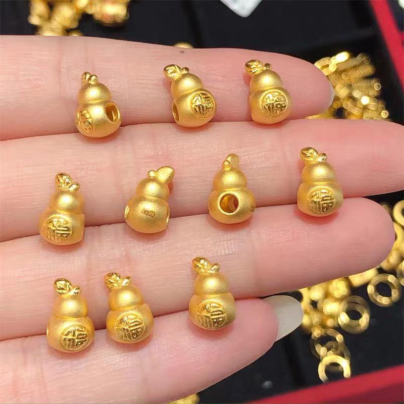 Vietnamese Gold-Plated Gourd Bracelet with Red String and Copper Accents for Couples