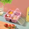 4 Grid Snack Containers Reusable Meal Prep Lunch Containers Portable For Kids And Adults Home Snack Storage Bottles Kitchen Tool