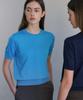 JE NE SAIS QUOI [Essential] Cashmere Light Short Sleeve Crew Neck_Aqua